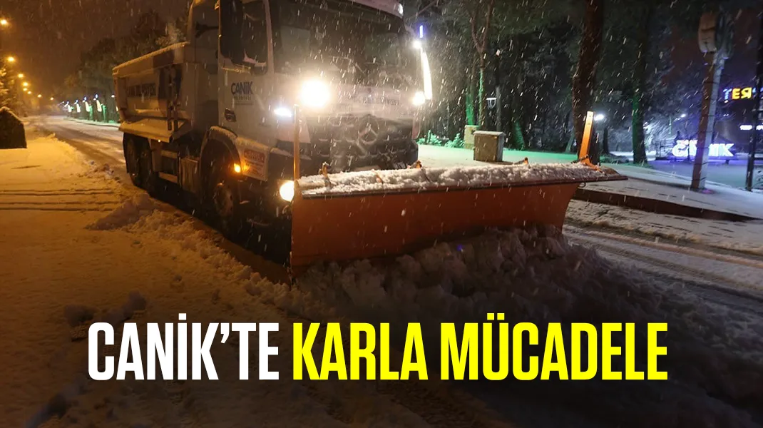 Canik’te karla mücadele