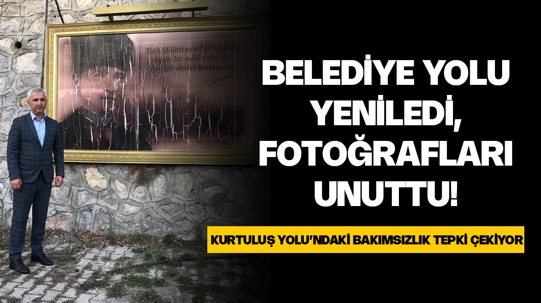Samsun Büyükşehir Belediyesi yolu yeniledi, Atatürk fotoğraflarını unuttu!
