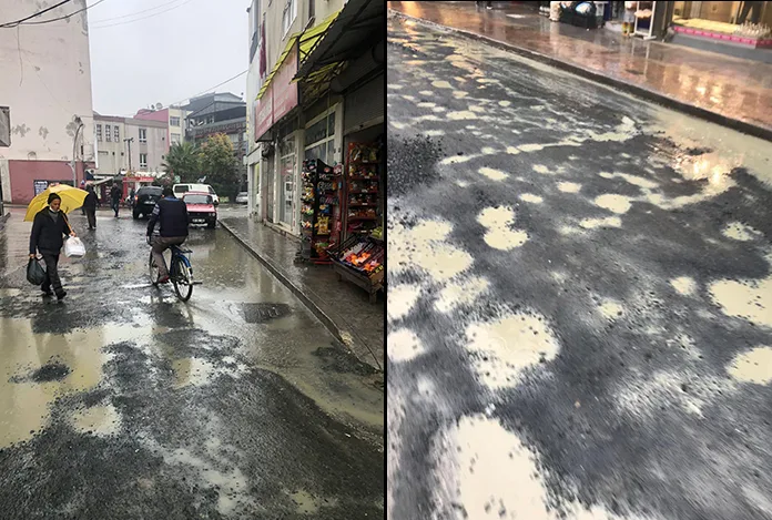 Yağmur yağdı, Terme’de yollar köstebek yuvasına döndü