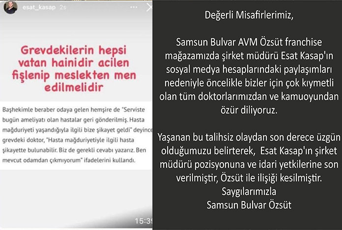 O müdürün görevine son verildi
