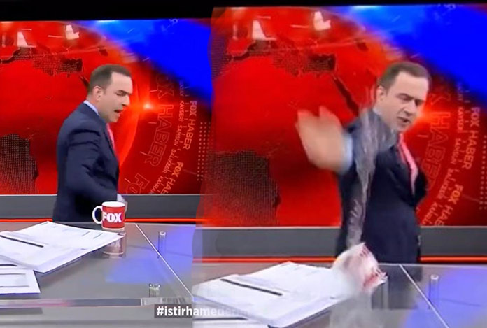 Selçuk Tepeli bardak fırlattı, tartışma başladı