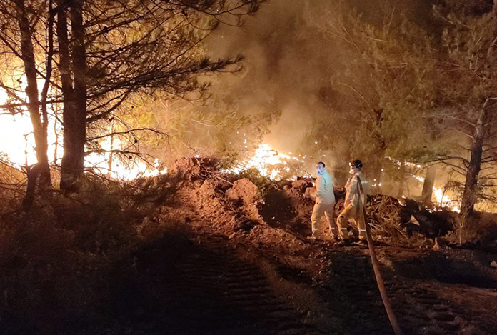Datça’da yangın sürüyor: Evler tahliye edildi