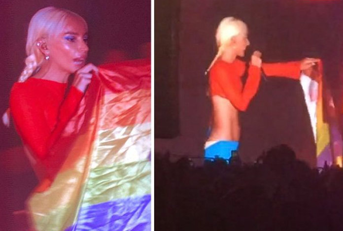 Gülşen LGBT bayrağı açınca konser alanı karıştı