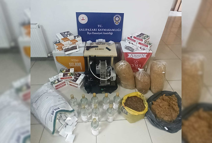Samsun’da kaçak alkol ve tütün baskını