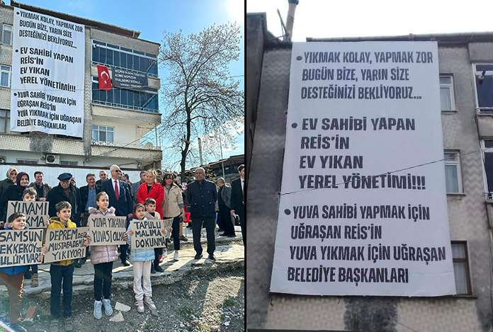 Tekkeköy’de Samsun Büyükşehir Belediyesi’ne kamulaştırma protestosu