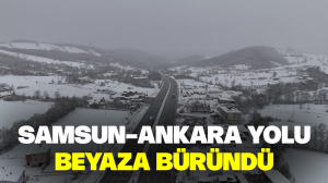 Samsun-Ankara karayolu beyaza büründü