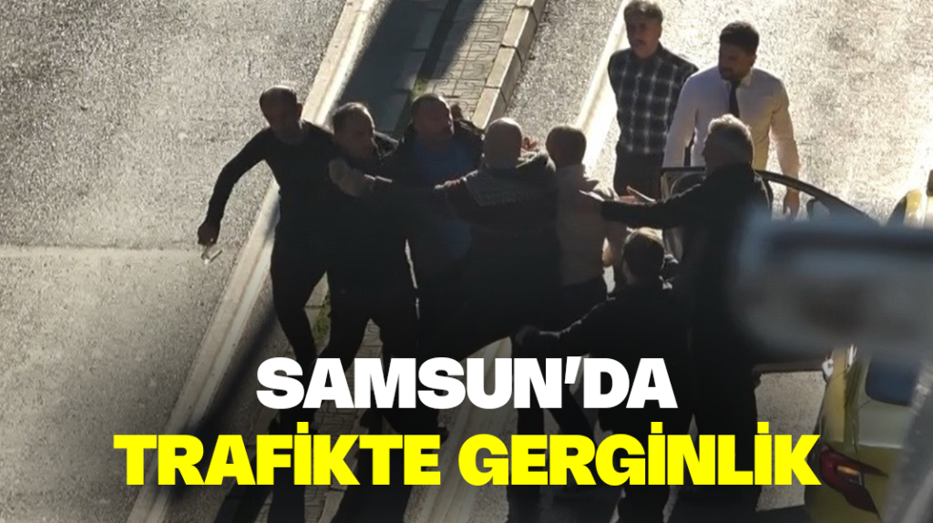 Samsun’da trafikte gergin anlar