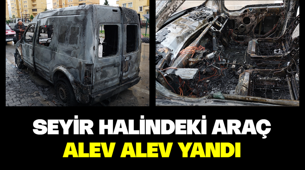 Samsun’da seyir halindeki araç alev alev yandı