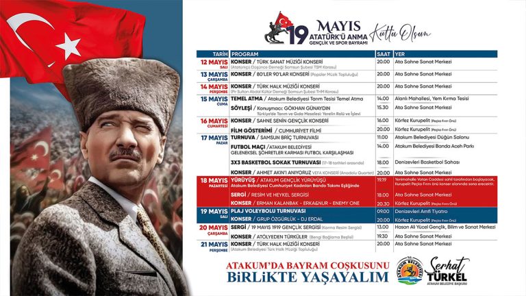 Atakum Belediyesi 19 Mayıs coşkusunu kentin bir dört tarafına taşıyor